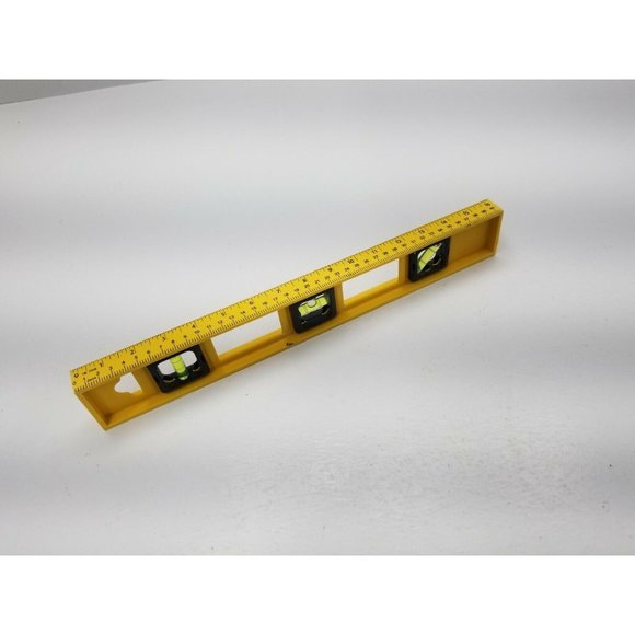 16" Inch Lightweight Plastic Bubble Level Triple Ruler Measure Tool Yellow New - Picture 6 of 10